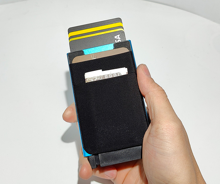 Travelers' Anti-Rfid Aluminum Alloy Credit Card Holder Slim Wallet for Men and Women