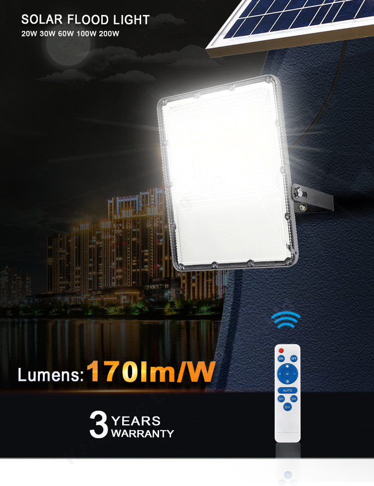 60W Cool White 211.5*251.5*41mm Solar Powered Flood Lights