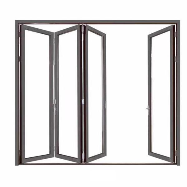 European Style Aluminum Balcony Glass Folding Door Good and for Triplex Glass