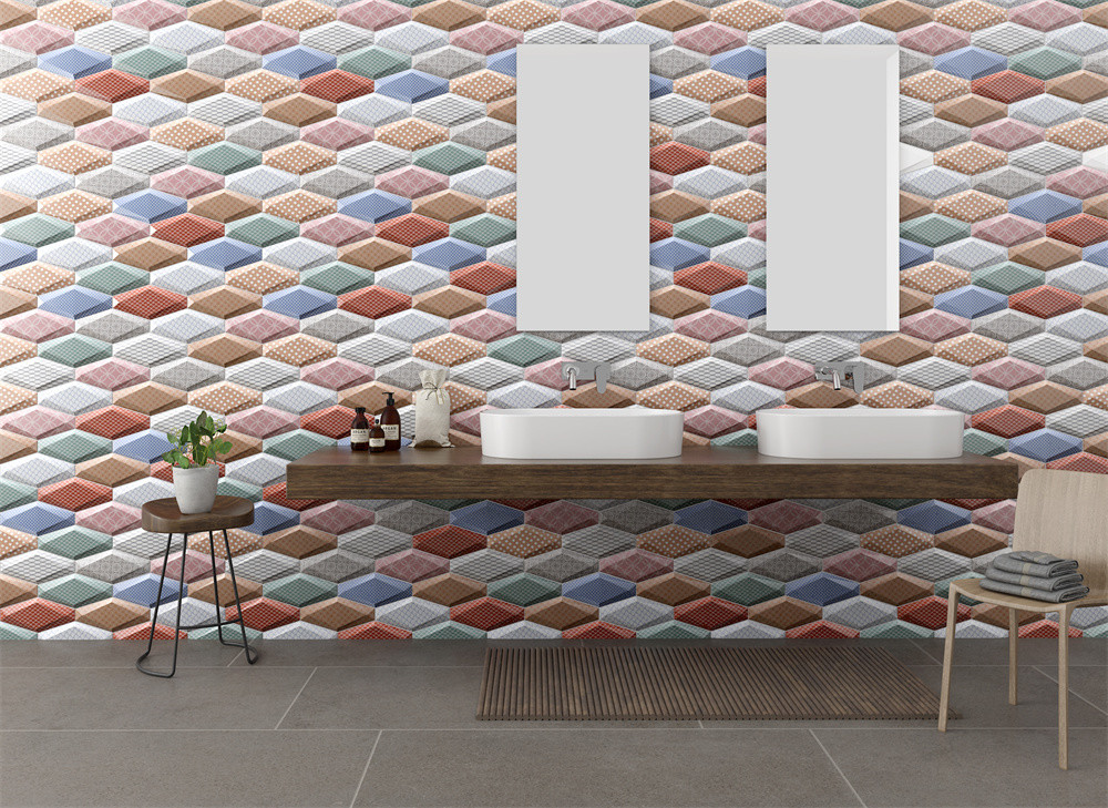 Colorful Bevelled Bread Wall Tiles 10x20cm AAA Grade Subway Tiles For Dining Room