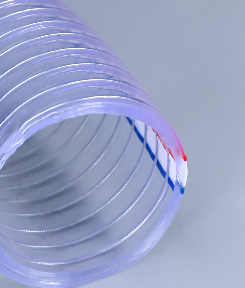 UMETASS 3/4" Transparent PVC Spiral Steel Wire Reinforced Hose with Flange Connection