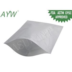 China Glossy Milk White Resealable Foil Bags Mylar Packing Weed With Reusable Zipper on sale
