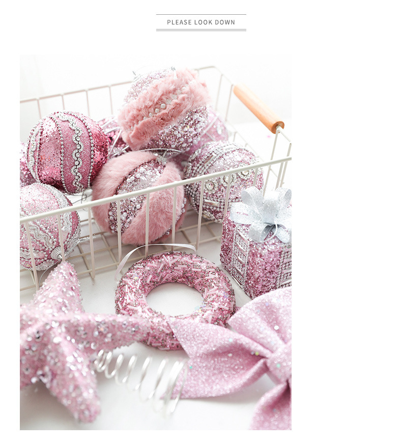 Pink Foam Ball Christmas Tree Pendant Decoration