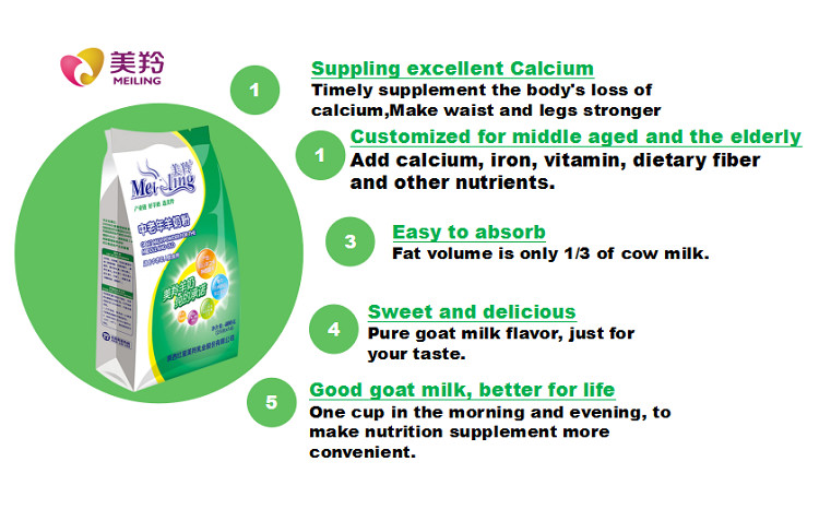 Fresh 400g High Calcium Middle Aged Goat Milk Powder