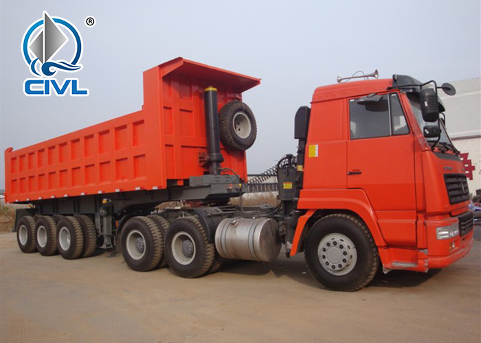 Carbon Steel Hydraulic Lifting 40 Ton Grapple 3 Axle Tipper Trailer Dump Semi Trailer