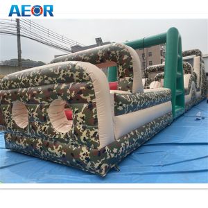 inflatable PVC Camouflage jumping obstacle backyard inflatable obstacle course