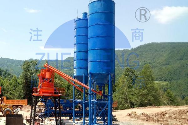 Model HZS50 Stationary Concrete Batching Plant, Electric Power Concrete Plant