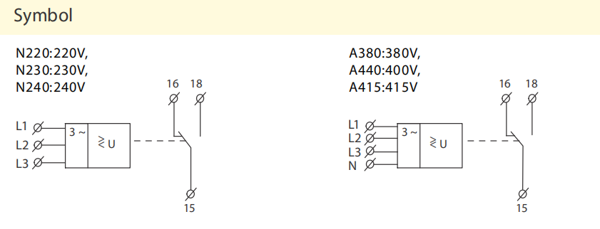 DV2-09 Protective 3 phase Voltage Monitoring Relay Under Over Voltage Detector Relay