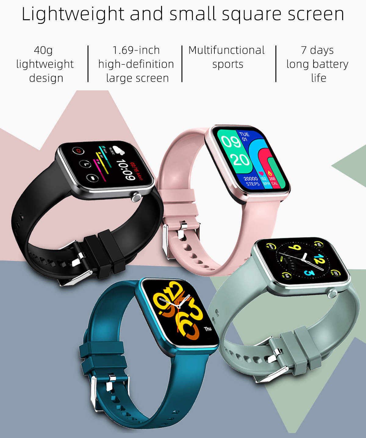 IPS Screen Bluetooth Fitness Watch Camera Control Heath Monitor GR5515