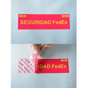 PET material matte blue leave VOID residue security tamper evident void security