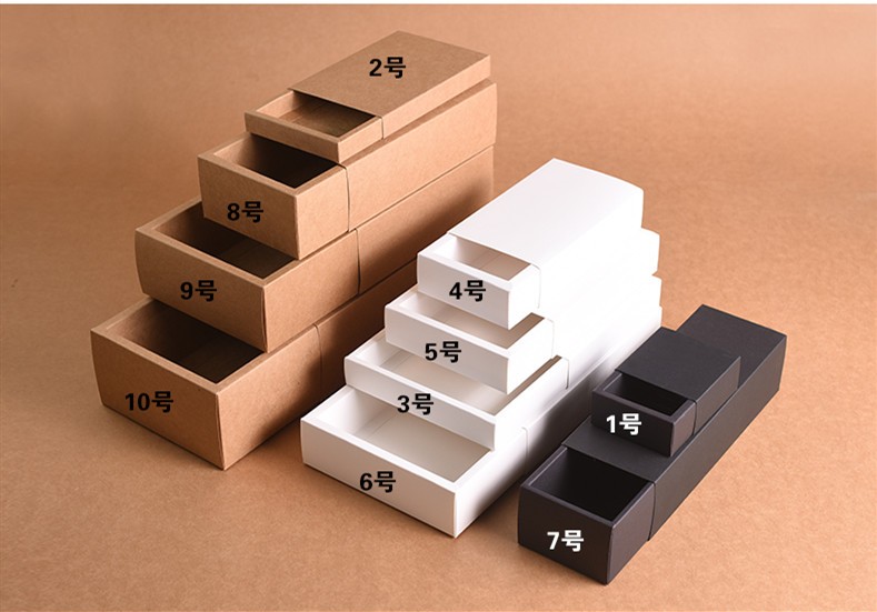 Foldable Sliding Rectangle Kraft Corrugated Boxes Gift Coffee Mug Shipping Boxes With Drawer