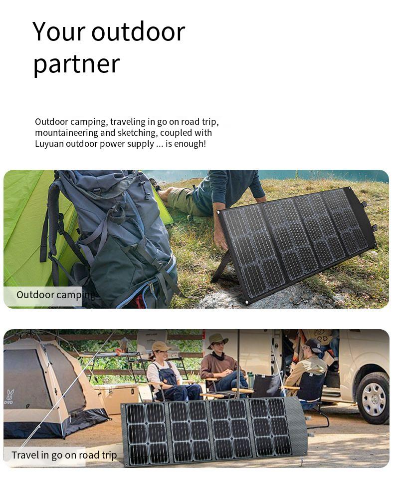 Folding Portable Solar Panels Outdoor Monocrystalline Silicon Solar Cells
