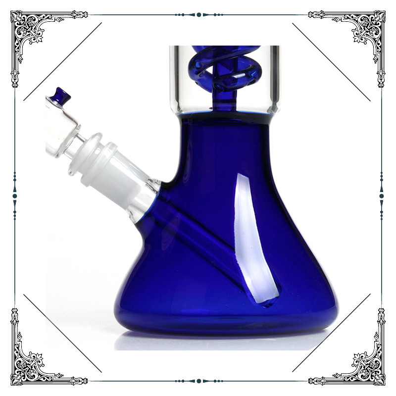 14 Inch Helix Perc Glass Water Pipe Ice Catcher Beaker Glass Bong