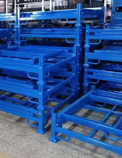 Space Saved Foldable Steel Fabric Roll Storage Rack Forklift Workable 