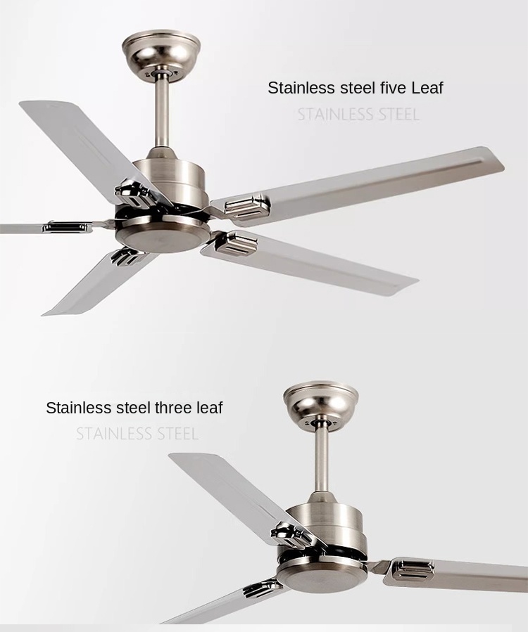 NEW Style 48 52 56 Inches Dc Ac Modern Indoor Energy Efficient Stainless Steel/wood Blades Ceiling Fan With Led Light