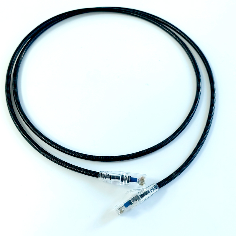 Exactcables Steel Armored Crossed Cat5e Network Cable 2m Lan Cable Slim STP LSZH Gray