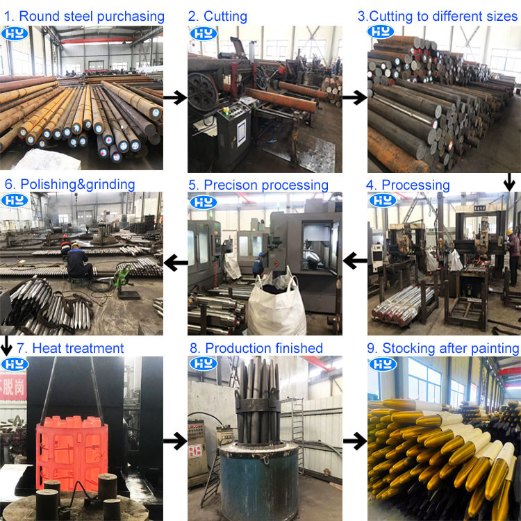 195mm Hydraulic Breaker Chisels Moil Point 42CRMO Excavator Concrete Breaker Drill Rod