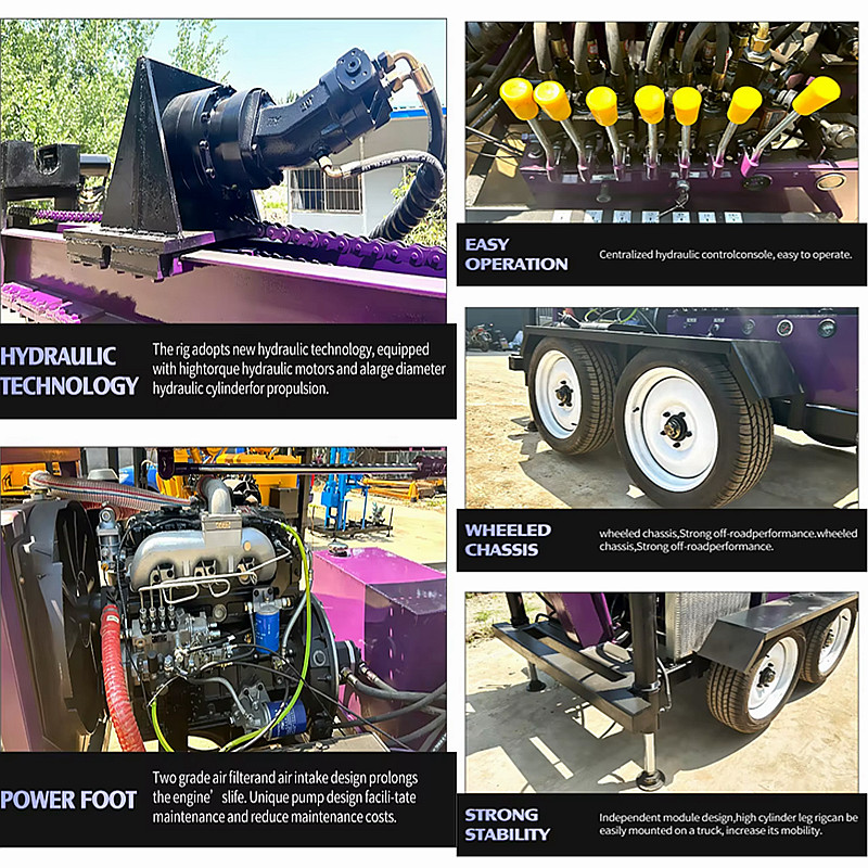 Tractor Mounted Water Well Drilling Rig Power 60KW Portable Water Well Drilling Equipment