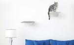 Triangle Bracket Metal Cat Shelf Wall Mounted for Curved Cat Bed Furniture and