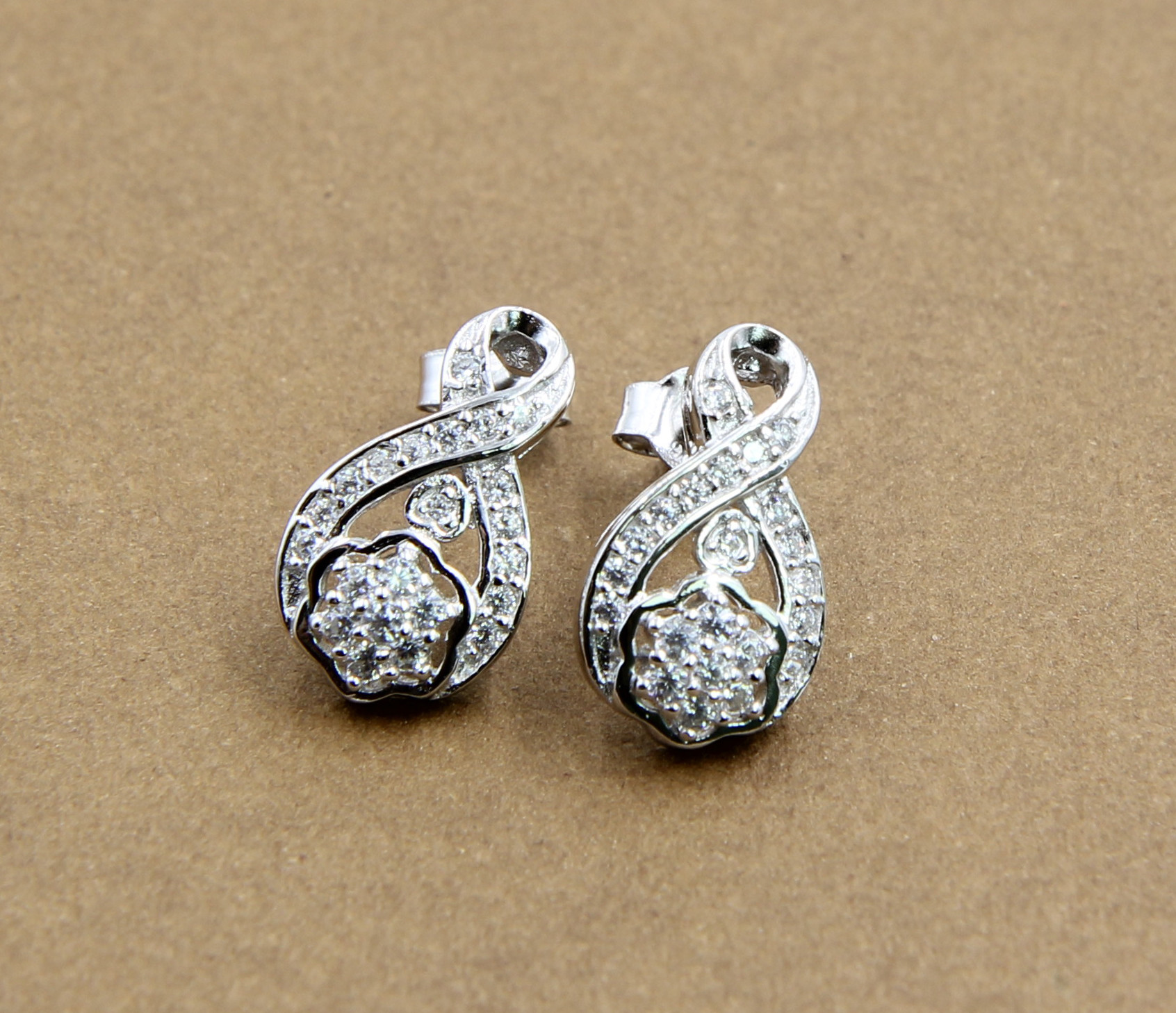 DIY Jewelry Silver Earrings Sterling CZ Hypoallergenic With CZ Accents Drop Earring Stud AAA CZ Cute Sterling Silver