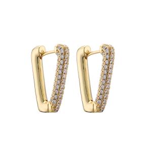 China Luxury 24k Gold Earrings Fashion Ladies Custom Jewelry Diamond Studded Earrings on sale