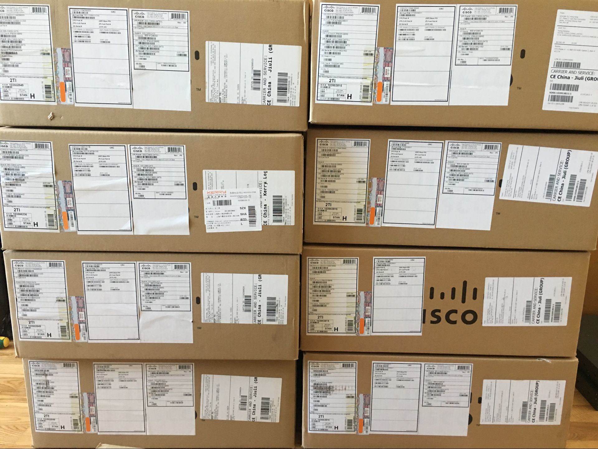 POE 24 Port Cisco Catalyst 3650 Gigabit Lan Switch WS-C3650-24PS-E
