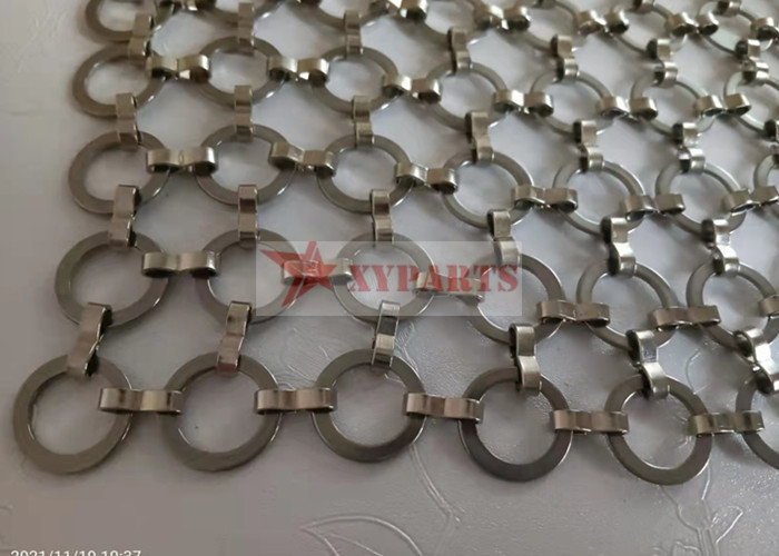 Architectural S Hook Metal Ring Mesh Curtain For Interior Partition
