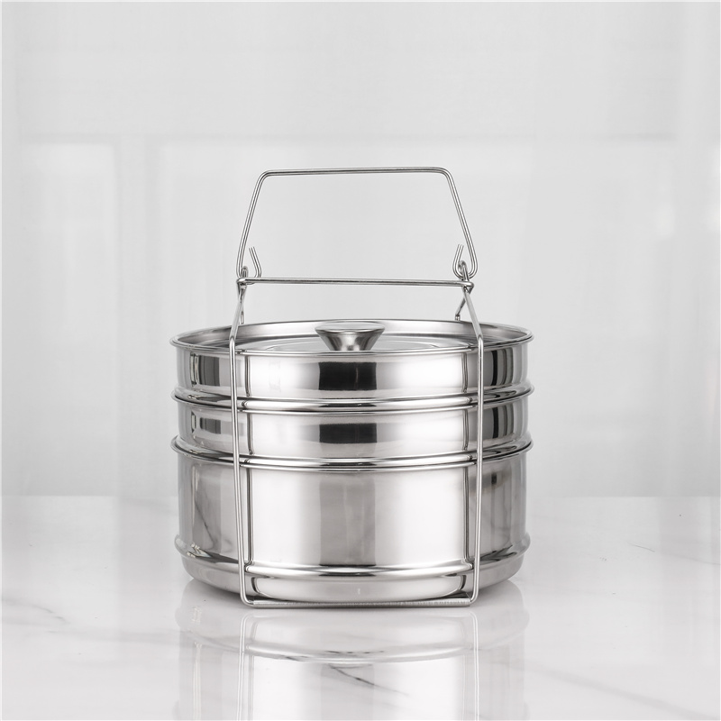 20cm 3 Layer Stainless Steel Steamer Basket Dumpling Vegetable Steamer Pot