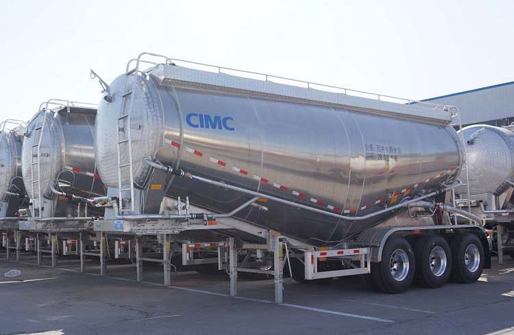 Aluminum Alloy  V Type Lime Powder 25CBM Dry Bulk Cargo Trailer