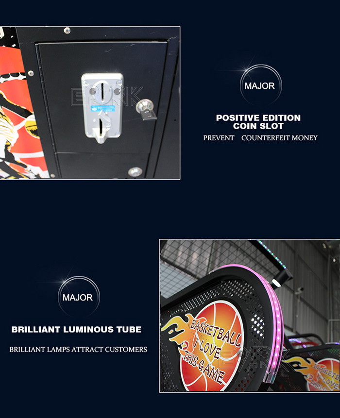 Folding Street Basketball Shooting Arcade Machine Indoor Sports Coin Operated