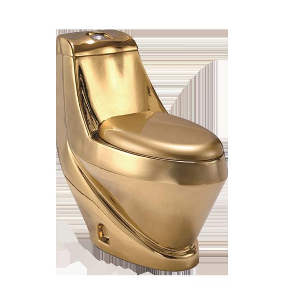 Middle East Style Sanitary Ware Floor Stand Golden Color Diamond Gold Wc Toilet