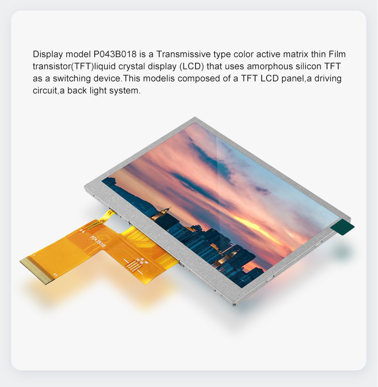 Polcd ST7262E43 4.3 Inch Capacitive Touch Screen 40 Pin Lcd 800x480 300 Nit
