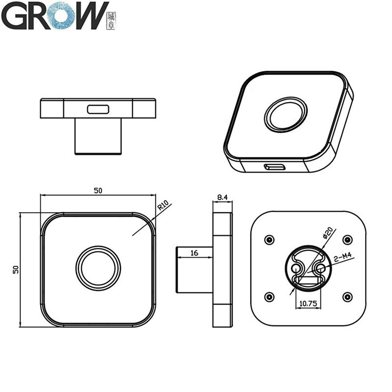 Grow K215-V1.3+R502-Aw Fingerprint Access Control Board for Car