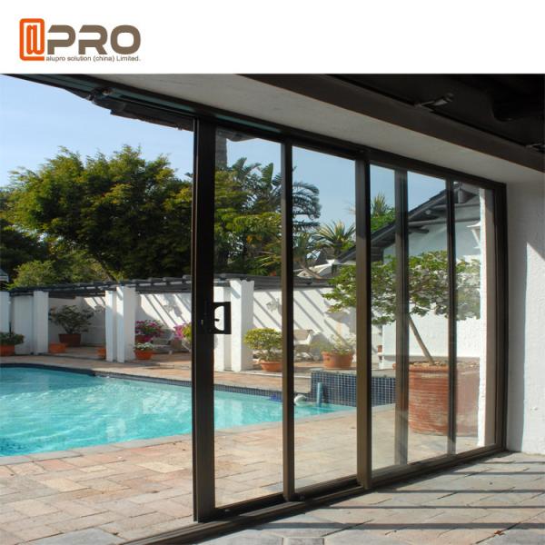 Weather Proof Aluminium Sliding Glass Doors 4-12MM Glass Thickness Iron sliding