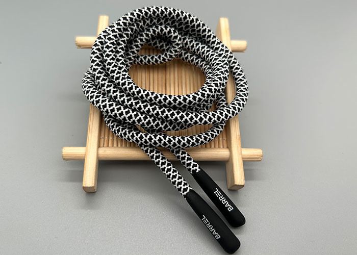 Round Customized 5mm Drawstring Cord With Silicone End And Printed Logo