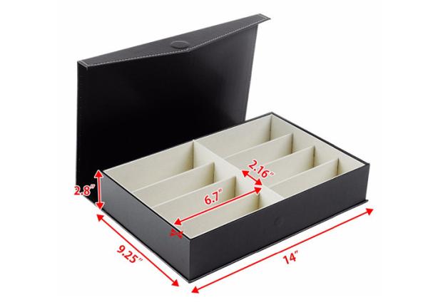 Black Cardboard Watch Storage Box Covered Leather Custom Logo Color With