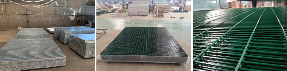 Green Black Galvanized Steel Metal Safety Perimeter Anti Climb Security Welded Mesh Fence