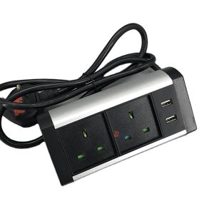 Horizontal column multimedia clamp on desk power socket box