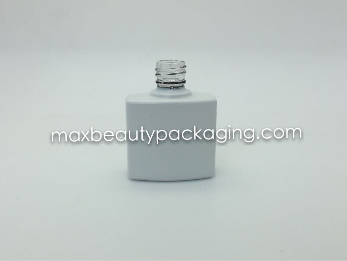 high quality thick and strong powder coating gel bottle 15ml amber matte white bottle round shape nail polish packaging