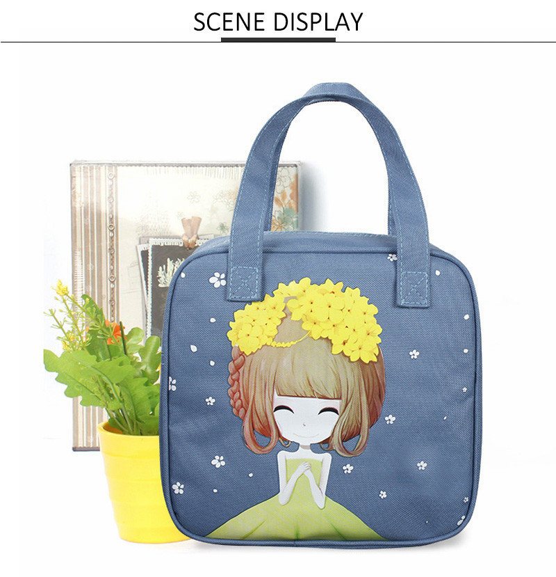 Non Toxic Cute Cartoon Polyester Cooler Lunch Bag