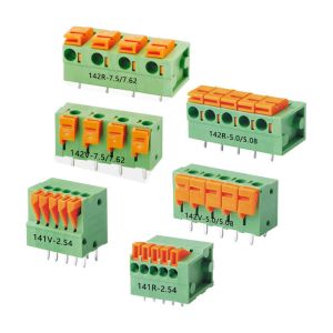 2.54mm Pitch PCB Screwless Spring Clamp Terminal Blocks Vertical Wiring