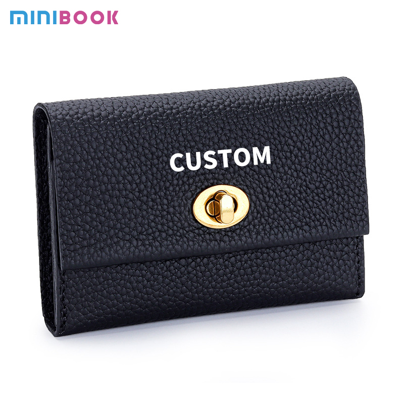 GENUINE LEATHER Small Card Short Layer Cowhide Business Card Multifunctional Niche Coin Purse