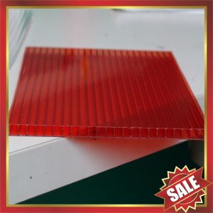 Red Hollow polycarbonate Sheet,color hollow polycarbonate sheet,cell polycarbona