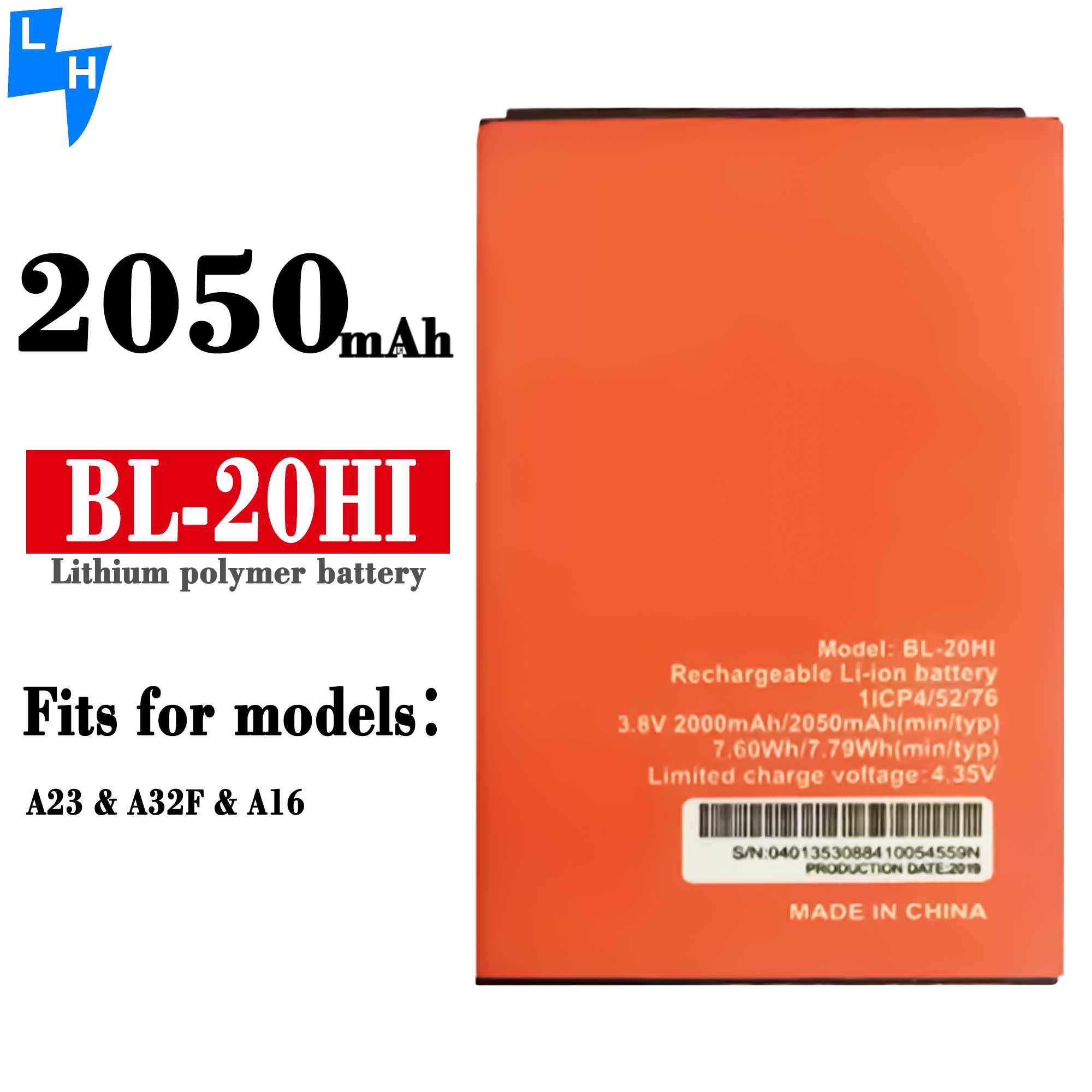 BL-20Hi OEM Li-ion Mobile Phone Battery Rechargeable Batteries for Itel A16 A23 A32F Batteira