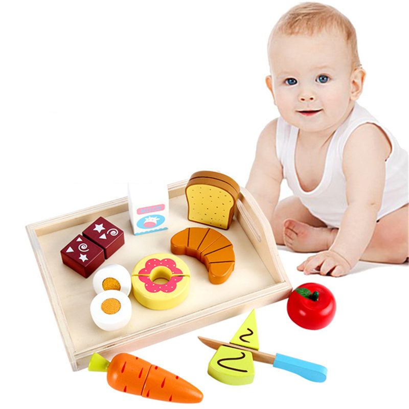 Education 9.25in Wooden Fruit And Veg Toys Magnetic Fruit Cutting