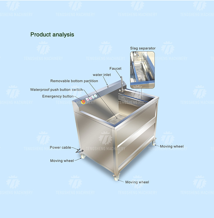 85KG Small fruit and vegetable processing equipment stainless steel single cylinder cleaning machine