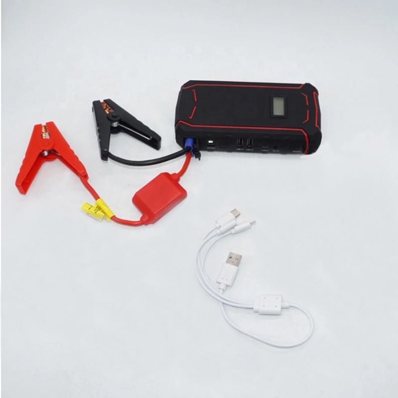 Emergency tool multi-function battery portable 12v 24v car jump starter with LCD screen