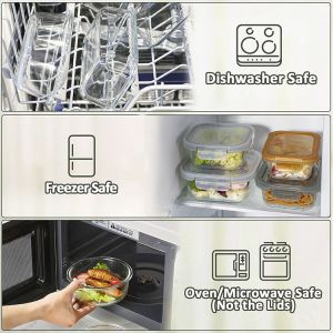 4-Lock Custom Glass Food Container with Back to School Design and Oven Safe High