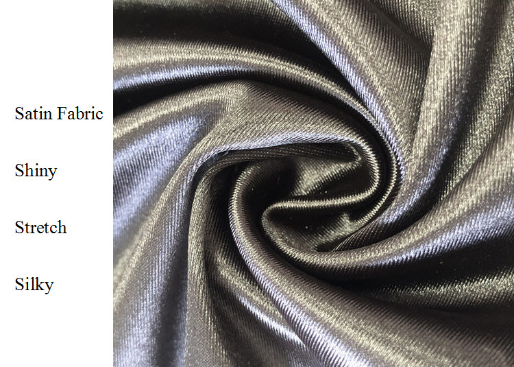 Warp Knitted Stretch Satin Solid Polyester Spandex Fabric For Dress