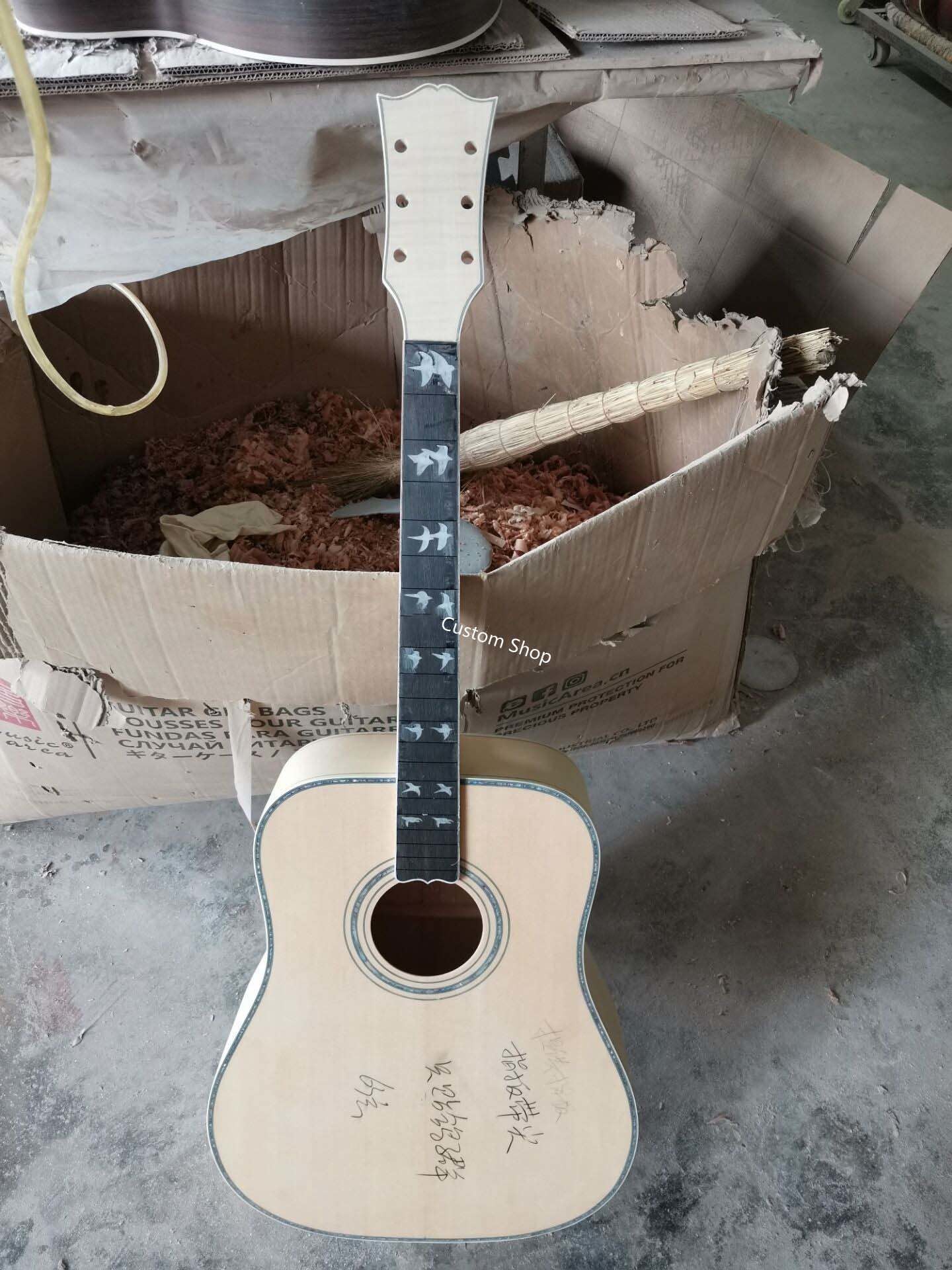 Custom Handcrafted OO Body Cutaway Acoustic Guitar with 12 Strings Double PRO Pickup